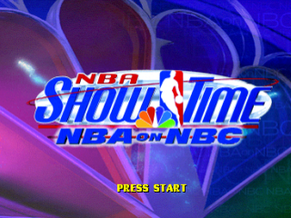 NBA ShowTime NBA on NBC title screen for Playstation